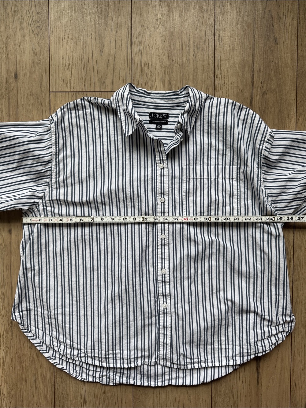 J. Crew Etienne Oversized Fit Shirt Women’s XL Long Sleeve Button Down Stripes - Picture 4 of 8